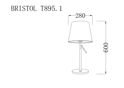 Настольная лампа BRISTOL T895.1 Lucia Tucci коричневая 1 лампа, основание хром металл в стиле современный  фото 3
